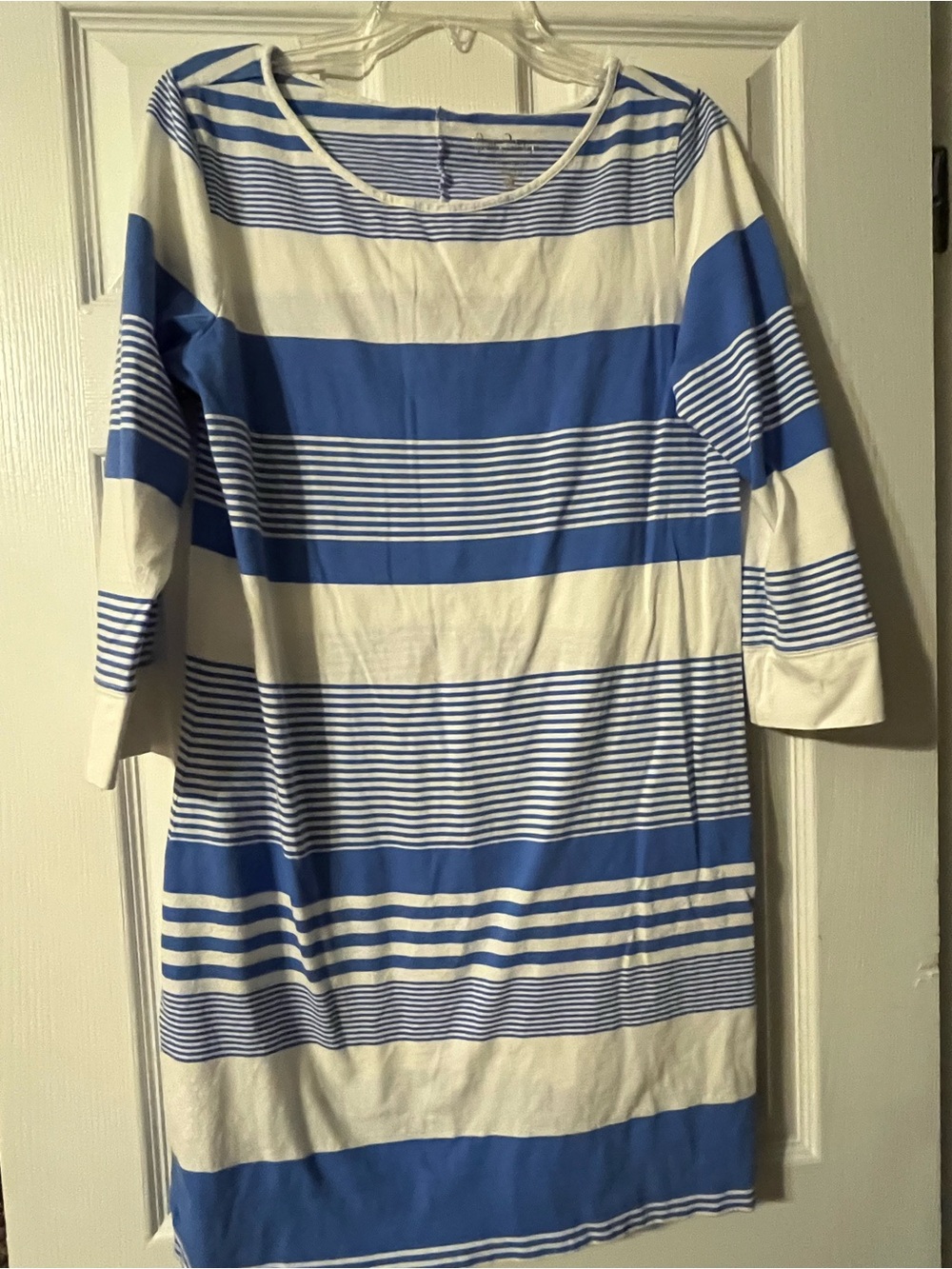 Lily Pulitzer Blue and White Striped Shift Dress
